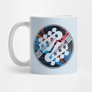 Bass Guitar Headstock Circle Texture Light Theme Mug